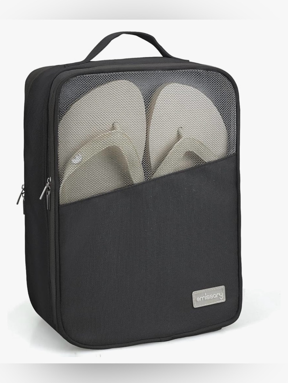 Emissary Shoe Bag Holds Shoes for Travel, Storage - Waterproof - Gray Black